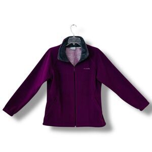 Columbia Dotswarm II Sherpa Fleece Jacket Purple Gray Full Zip Women’s Large